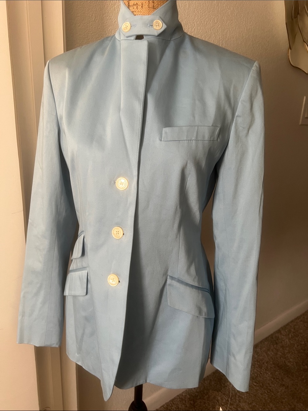 Polo by Ralph Lauren Long Chambray Cotton Blazer Jacket - Picture 4 of 14